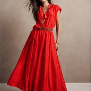 Banana Republic Vibrant Red Nocturne Silk skirt and blouse set